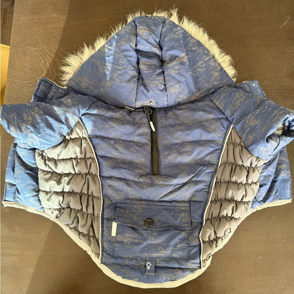 Small dog Blue and Gray Winter Jacket